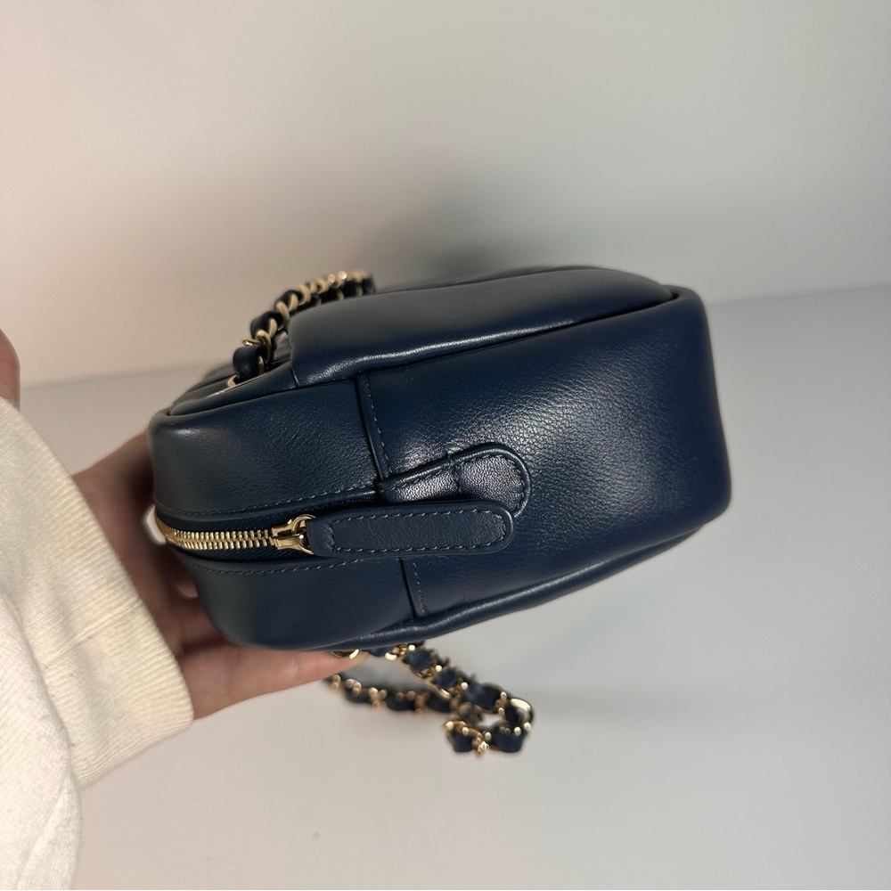 Chanel Calfskin Quilted Daily Chevron Camera Case Navy Blue - Picture 11 of 16